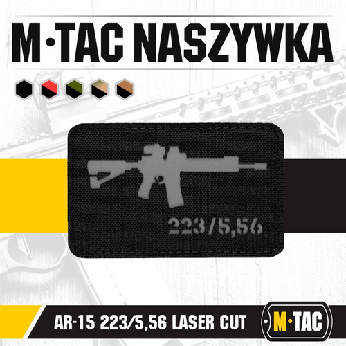 M-Tac - AR-15 223/5.56 Laser Cut Patch - Black/Gray - 51111211