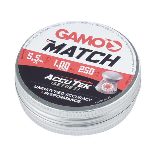 Gamo - Diabolo Pellets AccuTek Match - Caliber 5.5 mm - 250 pieces - 6320025-AK