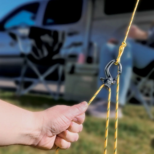 Nite Ize - Rope Tightener CamJam with SlideLock - Aluminum - Large - Black - CJSLL-01-R3