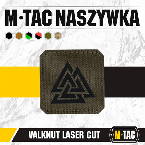 M-Tac - Laser cut Valknut square patch - Black / Ranger Green - 51162232