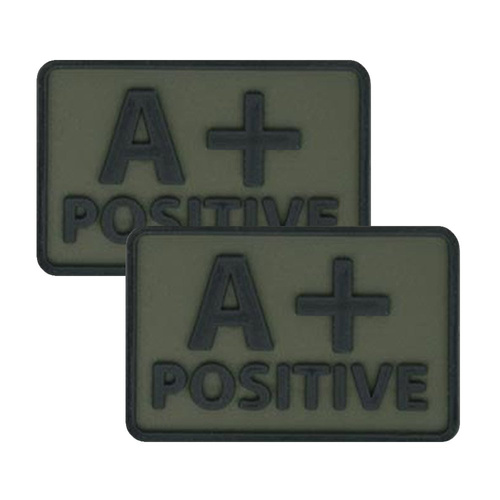 Helikon - PVC Patch - Blood Type - A+ POS - Olive Green - 2pcs