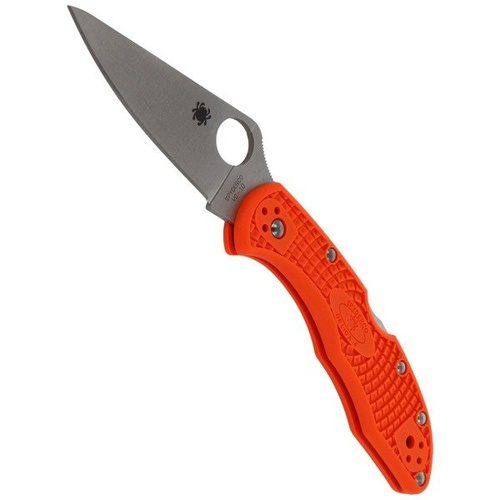 Spyderco - Delica® 4 FRN Flat Ground Orange Knife - C11FPOR