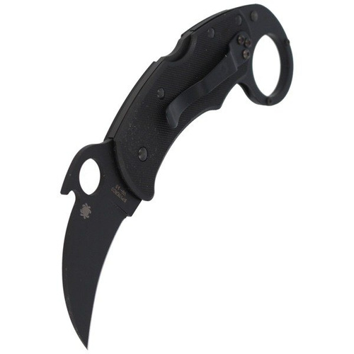 Spyderco - Karahawk™ G-10 All Black Plain Edge Knife - C170GBBKP