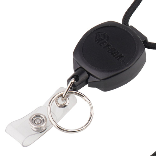 KEY-BAK - Sidekick® Retractable Key Chain & Badge Breakaway Lanyard with Twist-Free Clear Vinyl I.D. Strap - 0KB1-0A44