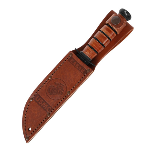 Ka-Bar 1250 - Short USMC military knife - Leather sheath