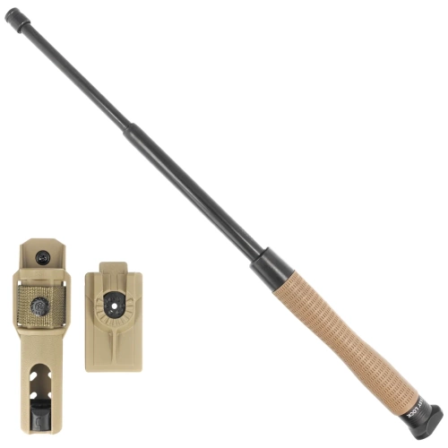 ESP - Hardened Ergonomic Easy Lock Telescopic Baton - 24" - Black/Khaki - ExBTT-24HE-KH BHT-55