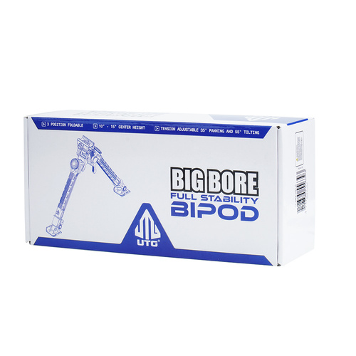 UTG - Big Bore Bipod - 10'' - 15'' - Picatinny - Black - TL-BPFS01-A