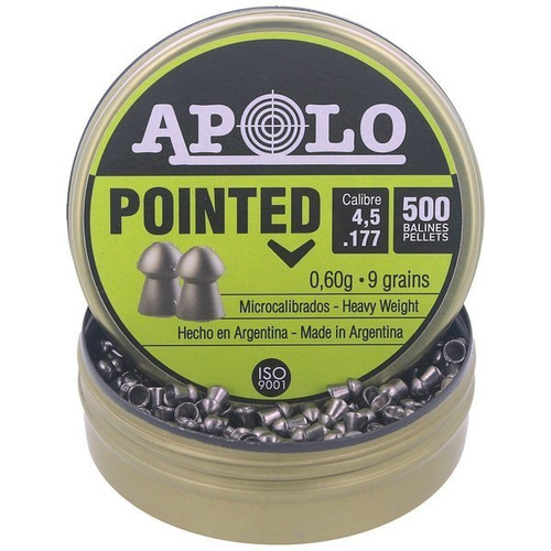 Apolo -  Premium Pointed Airgun Pellets - .177 / 4.52 mm - 500 psc - E19101-2.G2