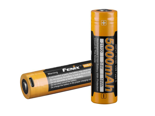 Fenix - 21700 5000 mAh 3.6 V Li-Ion Rechargeable Battery - USB-C - ARB-L21-5000U