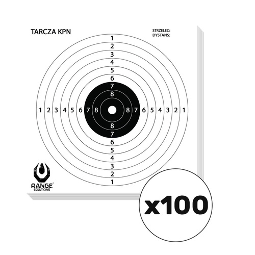 Range Solutions - KPN Shooting Targets for Airguns - 100 pcs. - 14x14 cm - White - RAN-31-030006