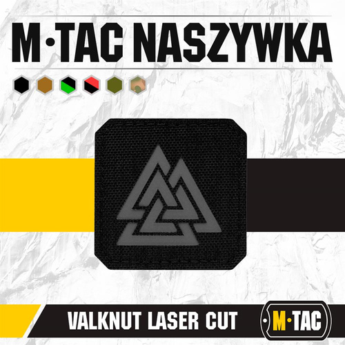 M-Tac - Laser cut Valknut square patch - Black / Grey - 51162211