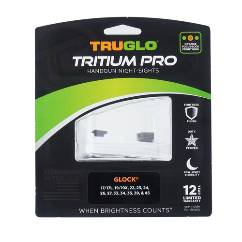 TruGlo - Tritium Aiming Instruments Pro - Glock 17/19 - Low - Orange Rim - TG231G1C