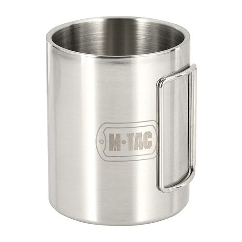 M-Tac - Thermal Mug with Folding Handle - 450 ml - Steel - Silver - CL1C-M83