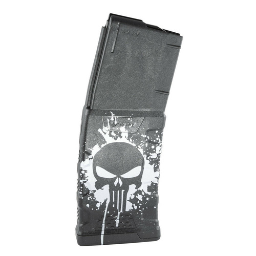 MFT - Polymer Magazine Extreme Duty Punisher Skull for AR-15 / M4 - 5,56 x 45 mm/.223 - 30 Rounds - Black - EXDPM556D-PSS-WH
