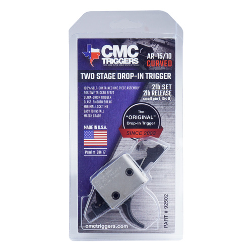 CMC Triggers - Drop-in Trigger for AR15/AR10 Small Pin Competition - Two-stage - Curved - 2/2 lb - 92502