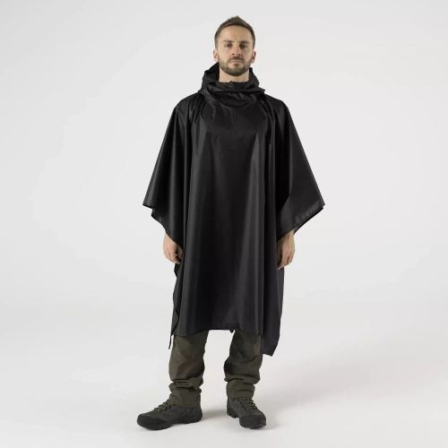 Helikon - Poncho Lightweight - Polyester Ripstop - Black - PO-LHW-PO-01