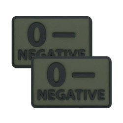 Helikon - PVC Patch - Blood Type - 0- NEG - Olive Green - 2pcs