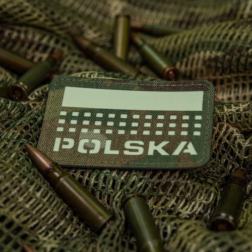 M-Tac - Patch with Flag and Inscription Poland - Laser Cut - Pixels/Rectangle - Multicam / Fluo - 51007208