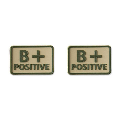 Helikon - PVC Patch - Blood Type - B- NEG - Khaki - 2 pcs