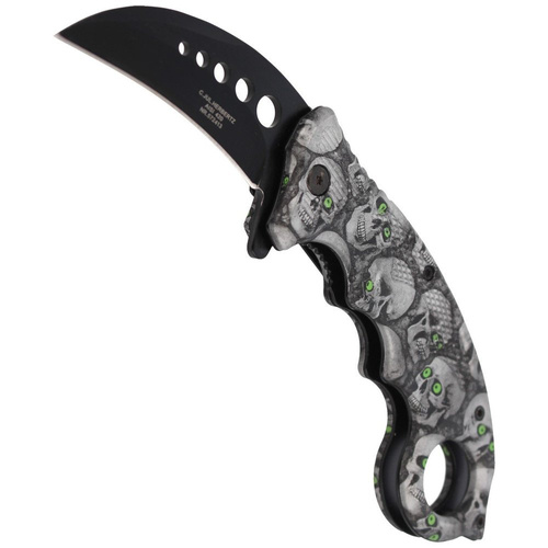 Herbertz Solingen - Karambit Folding Knife Skulls Design - AISI 420 - 572413