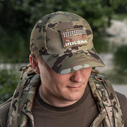 M-Tac - Patch with Flag and Inscription Poland - Laser Cut - Pixels - Red / MultiCam / White - 51007108