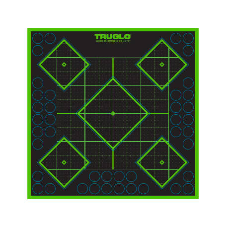 TruGlo - Self-adhesive TruSee Shooting Targets - 5-Diamond - 305 x 305 mm - Fluorescent Green - 6 pcs - TG-TG14A6