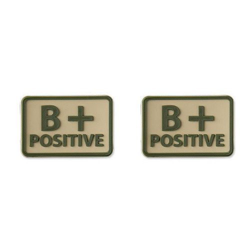 Helikon - PVC Patch - Blood Type - B+ POS - Khaki - 2 pcs