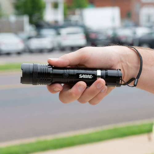 Sabre Red - Rechargeable Flashlight With Stun Gun - 1 M V - 80 lm - Black - S-1000SF