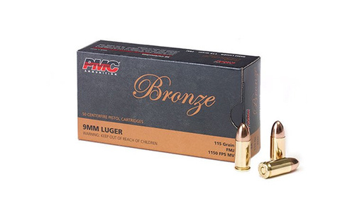 PMC - Bronze 9x19 mm Para 115 gr FMJ Pistol ammunition - 9A