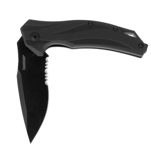 Kershaw - EDC Folding Knife Lateral Black Serrated - 8Cr13MoV - Black - 1645BLKST