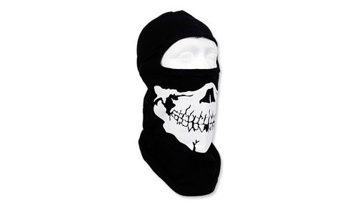 FOSTEX - Balaclava Cotton One Hole  - Biker Balaclava Skull - Black - 214286