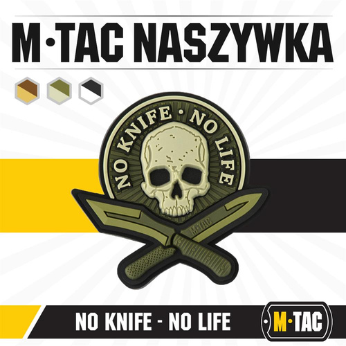 M-Tac - No Knife - No Life 3D PVC Patch - Olive - 51128001