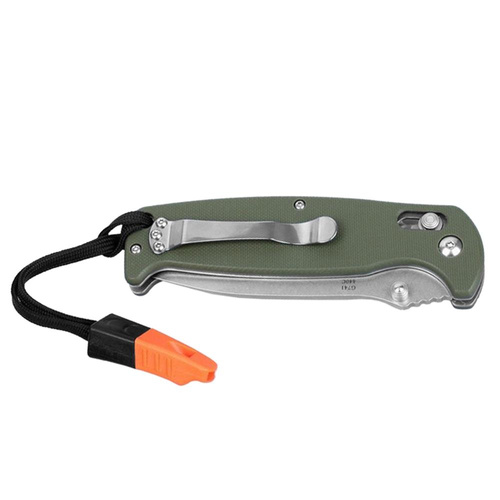 Ganzo - G7412 EDC Folding Knife with Whistle - G-Lock - Green - G7412-GR-WS