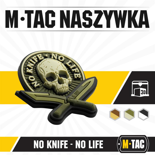 M-Tac - No Knife - No Life 3D PVC Patch - Olive - 51128001