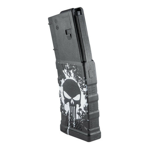 MFT - Polymer Magazine Extreme Duty Punisher Skull for AR-15 / M4 - 5,56 x 45 mm/.223 - 30 Rounds - Black - EXDPM556D-PSS-WH