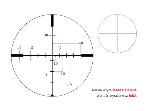 Vortex Optics - Rifle Scope Diamondback 3.5-10×50 - 1'' - Dead-Hold BDC MOA - Black - DBK-03-BDC