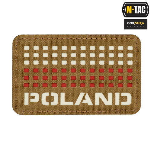 M-Tac - Patch with Poland Flag and Inscription - Laser Cut - Pixels - Red / Coyote / White - 51006105