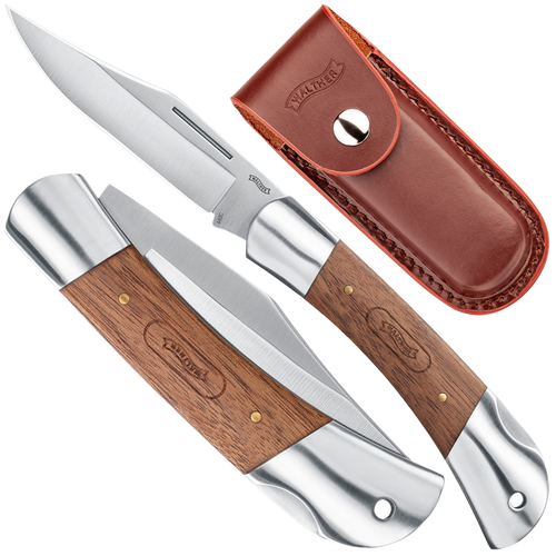 Walther - Classic Clip 2 Folding Knife - 440C - Silver/Brown - 5.2056