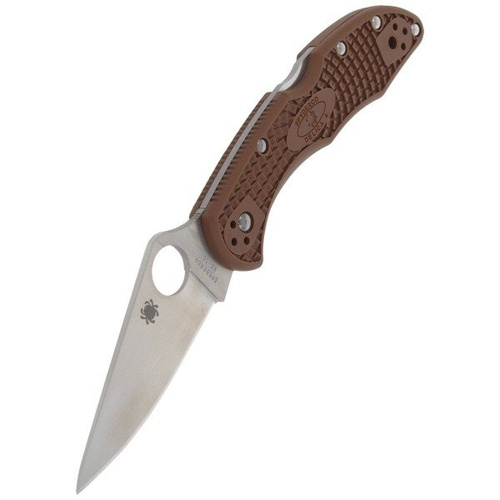 Spyderco - Delica® 4 FRN Flat Ground Brown Knife - C11FPBN
