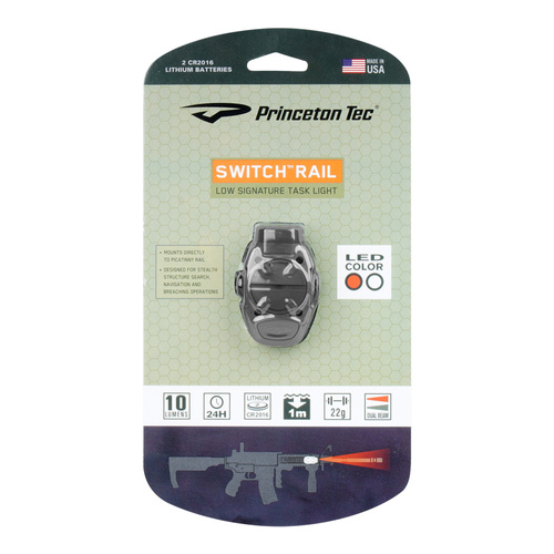 Princeton Tec - Tactical Flashlight Switch Rail - Ultrabright LED - Black - SR-IRW-BK