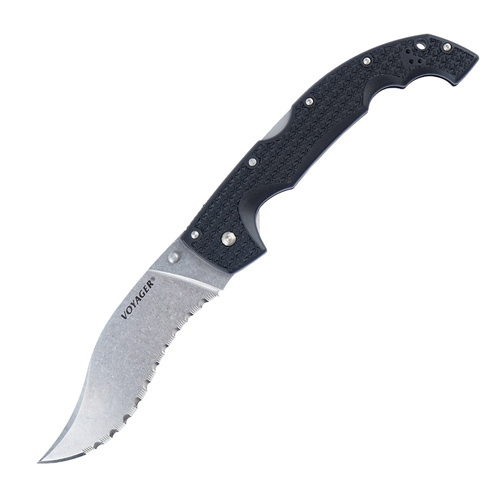 Cold Steel - Serrated Folding Knife Voyager - AUS10A - Black - 29AXVS