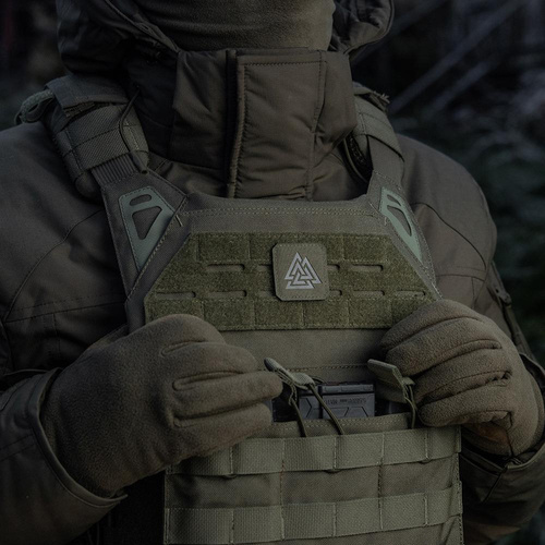 M-Tac - Laser cut Valknut square patch - Black / Ranger Green - 51162232