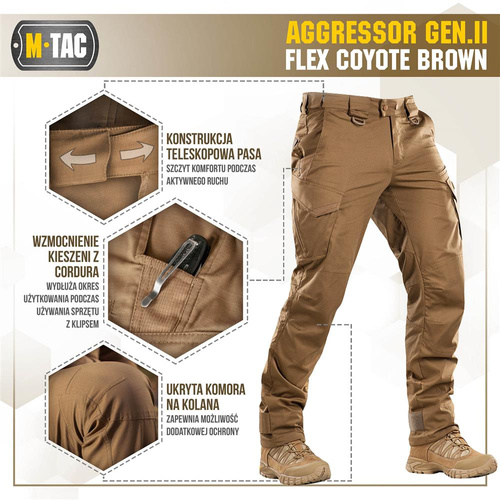 M-Tac - Tactical Pants Aggressor Gen.II Flex - Ripstop - Coyote Brown - 20058017