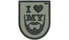 101 Inc. - 3D Patch - I Love My Beard - Green