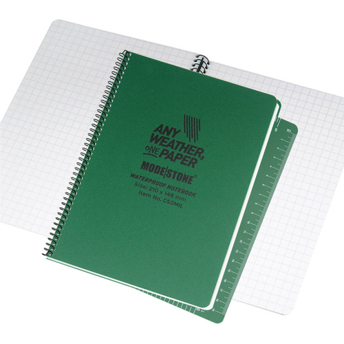 Modestone - Waterproof Notebook - 148 x 210 mm - 50 Sheets - Green - C53MIL