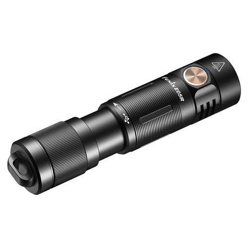Fenix - Rechargeable LED Keychain Flashlight E05R - 600 lumens - Black - 039-493