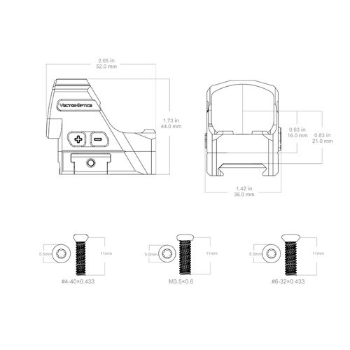 Vector Optics - Open Collimator Frenzy 1x24x29 GenII - 6 MOA - MOJ - Black - SCRD-76