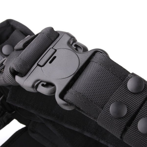 MFH - Security belt with pouch for gun, handcuffs, gas, flashlight, radio, baton and keys - Black - 22763A