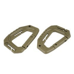 Mil-Tec - Tactical Carabiner MOLLE - Polymer - 2 pieces - Coyote Brown - 15922505