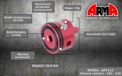 Arma Tech - Cylinder Head - CNC Aluminum - G36 - APC112